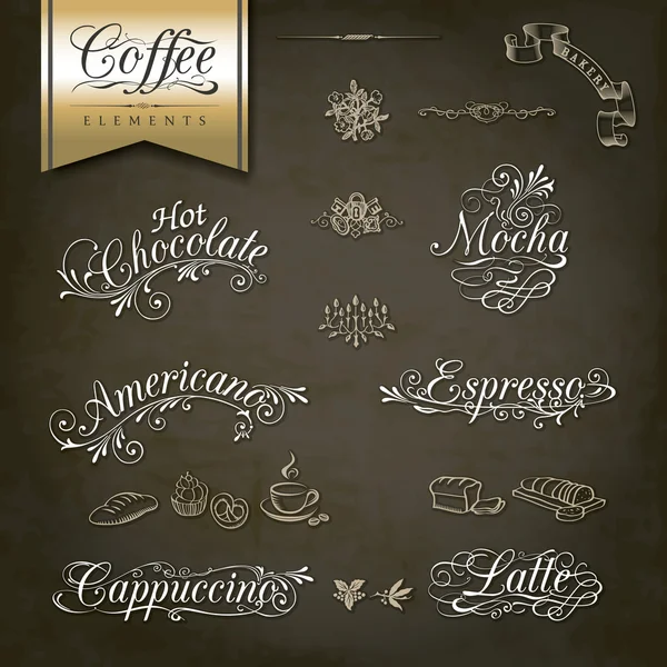 Desain menu kopi gaya lama - Stok Vektor