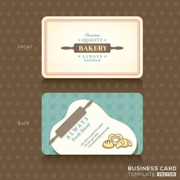 Ρετρό εκλεκτής ποιότητας επαγγελματική κάρτα για αρτοποιείο σπίτι — Διανυσματικό Αρχείο