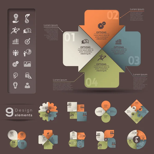 Templat Infografis Elemen - Stok Vektor