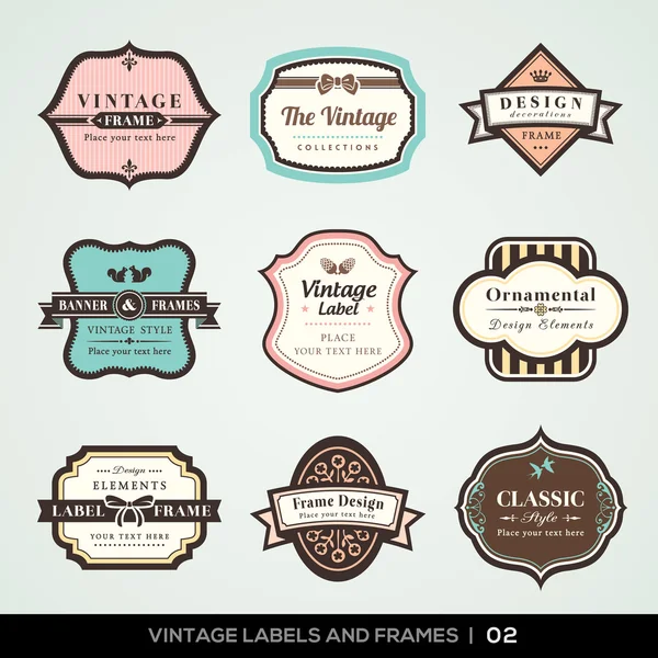 Vintage labels and frames — Stock Vector