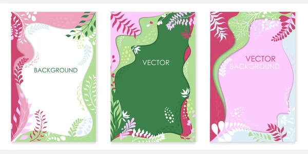 Fundo Vetorial Com Plantas Tema Primavera Com Lugar Para Texto — Vetor de Stock