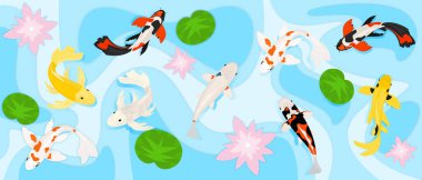  Kesik kağıt arkaplanda sazan balığı olan vektör arkaplan. Modern çokgen zanaat tarzı. Vektör illüstrasyonu.