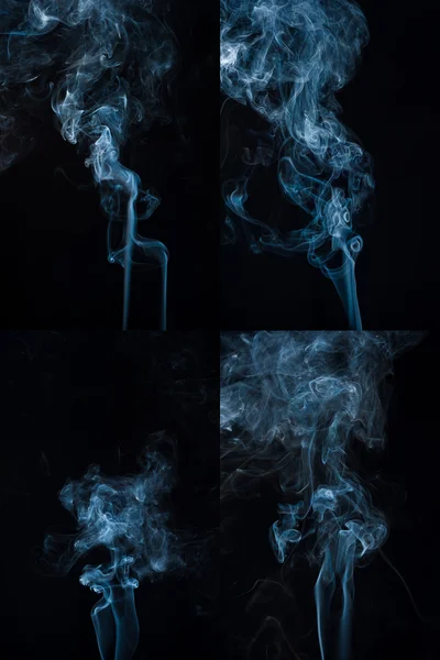 Collage, abstract smoke on a black background — Stock Photo, Image