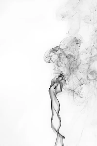 Astratto Fumo Nero Sfondo Bianco — Foto Stock