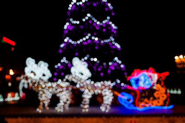 Lumières floues d'arbre de Noël — Photo