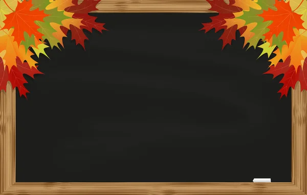 枫叶在黑色的黑板上 — 图库矢量图片