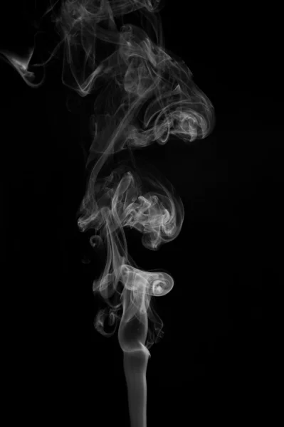 Fumée Abstraite Déplace Sur Fond Noir — Photo