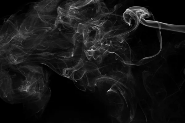 Humo Abstracto Mueve Sobre Fondo Negro — Foto de Stock