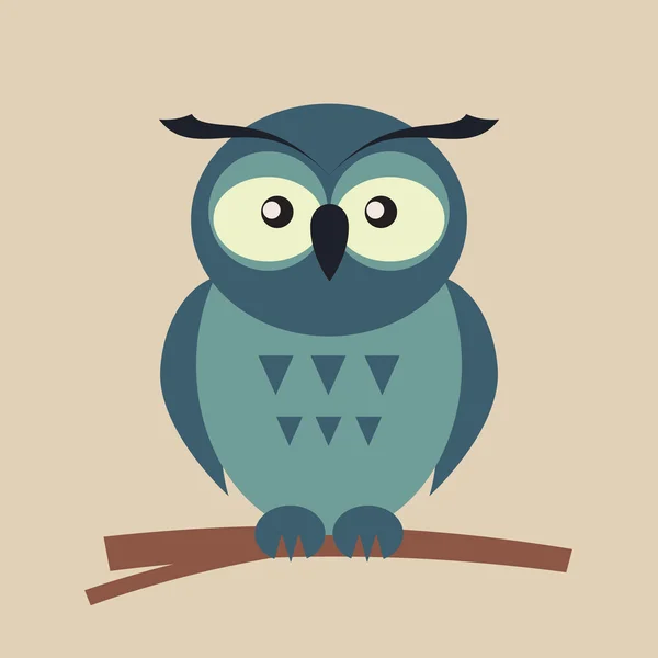 Gray owl — Stock Vector