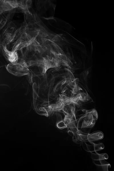 Αφηρημένη Κίνηση Καπνού Μαύρο Φόντο — Φωτογραφία Αρχείου