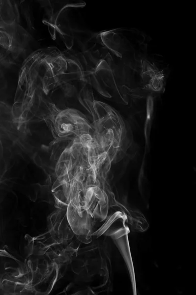 Fumaça Abstrata Move Sobre Fundo Preto — Fotografia de Stock