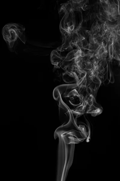 Humo Abstracto Mueve Sobre Fondo Negro — Foto de Stock