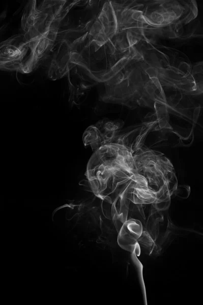 Humo Abstracto Mueve Sobre Fondo Negro —  Fotos de Stock