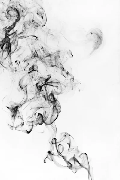 Abstract Black Smoke White Background — Stock Photo, Image