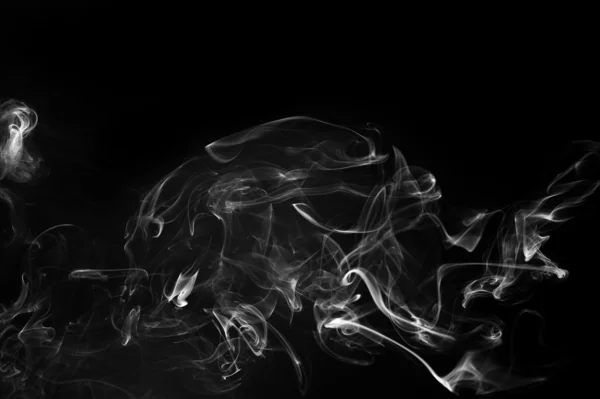 Fumo Astratto Muove Uno Sfondo Nero — Foto Stock