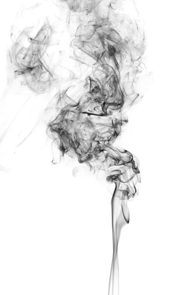 Abstract Black Smoke White Background — Stock Photo, Image