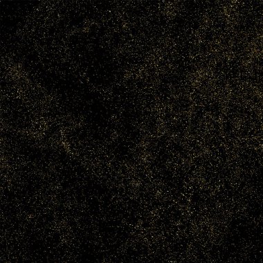 Siyah Arkaplan 'da izole edilmiş altın parıltılı doku. Altın yıldız tozu. Amber Parçacık Rengi. Parıltı Yağmuru. Kare şekil. Vektör İllüstrasyonu, Eps 10.