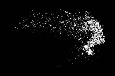 Siyah arka planda beyaz lekeler var. Soyut vektör patlaması. Dijital olarak oluşturulmuş görüntü. Görüntü, EPS 10.