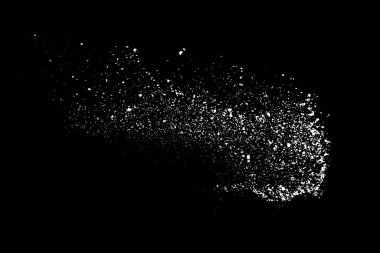 Siyah arka planda beyaz lekeler var. Soyut vektör patlaması. Dijital olarak oluşturulmuş görüntü. Görüntü, EPS 10.