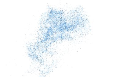 Beyaz arka planda soyut su sıçramaları. Yuvarlak parçacıkların donmuş hareketi. Yağmur, kar dokuyu örtüyor. Vektör İllüstrasyonu, Eps 10.