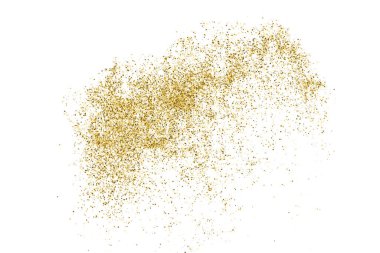 Beyazda izole edilmiş altın rengi parıltı dokusu. Goldish Renk Sequins. Kutlama arkaplanı. Altın Konfeti Patlaması. Vektör İllüstrasyonu, Eps 10.