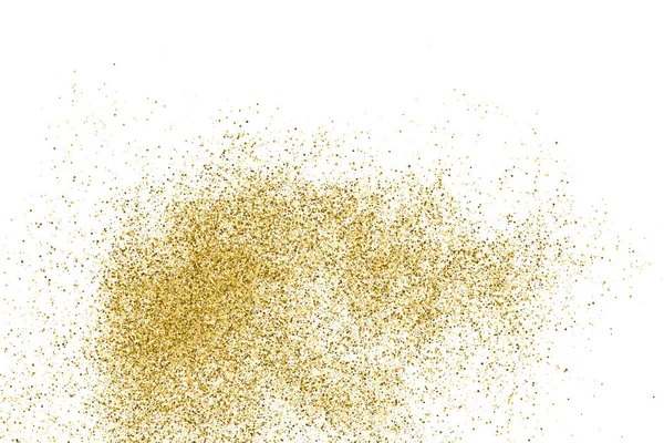 Beyazda izole edilmiş altın rengi parıltı dokusu. Goldish Renk Sequins. Kutlama arkaplanı. Altın Konfeti Patlaması. Vektör İllüstrasyonu, Eps 10.