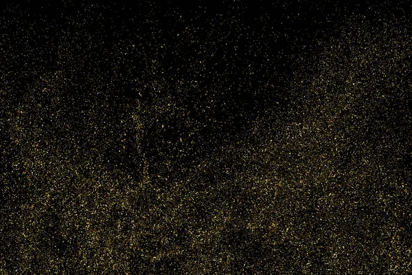 Zlatá Třpytivá Textura Izolovaná Černém Pozadí Zlatý Hvězdný Prach Barva — Stockový vektor