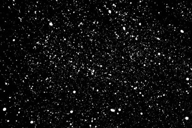 Beyaz, siyah arka planda etkiler bırakır. Tahıl örtüsü dokusu. Vektör illüstrasyonu, EPS 10.  