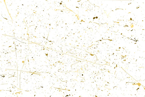 Abstrakte Farbtupfer Gold Isoliert Auf Weiß Goldglitzernde Textur Bernsteinpartikel Farbe — Stockvektor