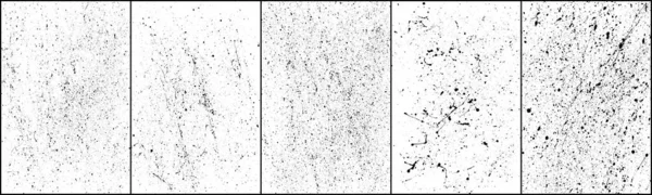 白に隔離された黒い塊のセット インクスプラッシュ 水滴を磨く 粒状の質感の背景 デジタルで生成された画像 ベクターイラスト Eps — ストックベクタ