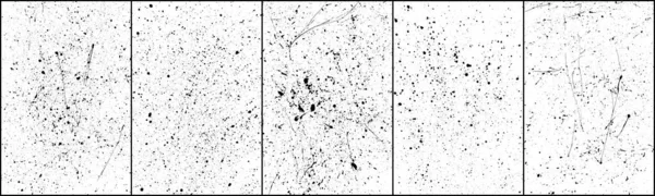 白に隔離された黒い塊のセット インクスプラッシュ 水滴を磨く 粒状の質感の背景 デジタルで生成された画像 ベクターイラスト Eps — ストックベクタ