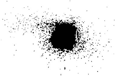 Beyaz arka planda siyah taneli doku izole edilmiş. Toz tabakası. Karanlık gürültü tanecikleri. Dijital olarak oluşturulmuş görüntü. Vektör tasarım elemanları. Görüntü, Eps 10.