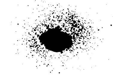 Beyaz arka planda siyah taneli doku izole edilmiş. Toz tabakası. Karanlık gürültü tanecikleri. Dijital olarak oluşturulmuş görüntü. Vektör tasarım elemanları. Görüntü, Eps 10.