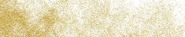 Gold Glitter Texture White Horizontal Long Banner Site Panoramic Celebratory — Stock Vector
