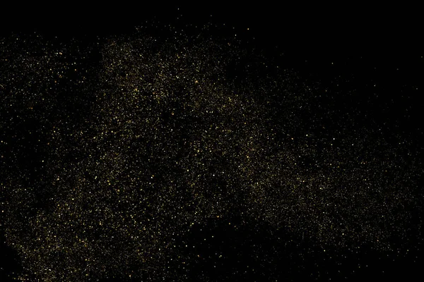 Siyah Arkaplan Izole Edilmiş Altın Parıltılı Doku Altın Yıldız Tozu — Stok Vektör