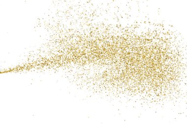 Beyazda izole edilmiş altın rengi parıltı dokusu. Goldish Renk Sequins. Kutlama arkaplanı. Altın Konfeti Patlaması. Vektör İllüstrasyonu, Eps 10.