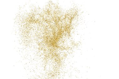 Beyazda izole edilmiş altın rengi parıltı dokusu. Goldish Renk Sequins. Kutlama arkaplanı. Altın Konfeti Patlaması. Vektör İllüstrasyonu, Eps 10.