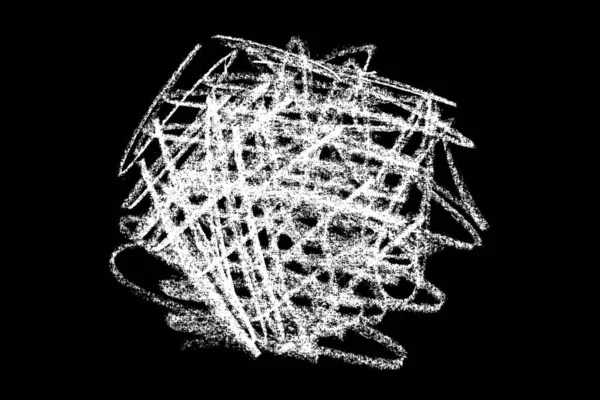 Bazgroły Ręcznie Rysowane Kredą Czarnym Tle Monochromatyczny Element Barwiący Cyfrowo — Wektor stockowy