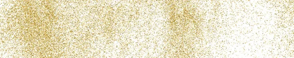 Guld Glitter Textur Vitt Horisontell Lång Banderoll För Webbplats Panoramafirande — Stock vektor