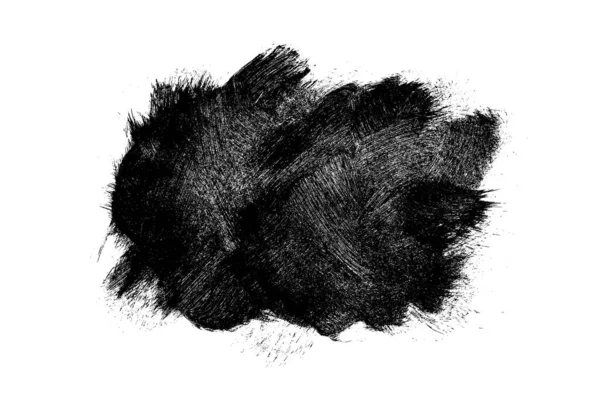 Černý Inkoust Abstraktní Nátěr Izolované Bílém Pozadí Digitálně Vygenerovaný Obrázek — Stockový vektor