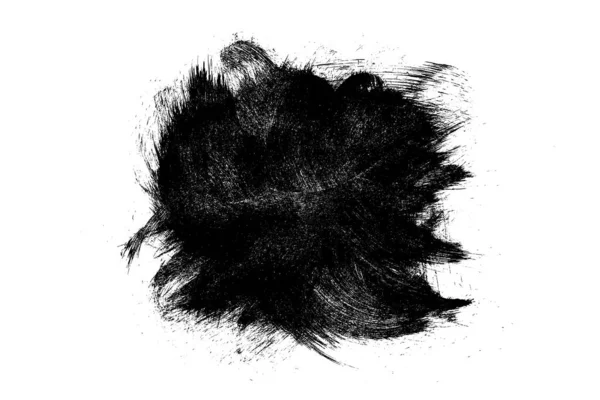 Чернила Черно Абстрактный Штрих Краски Изолированы Белом Фоне Цифровое Изображение — стоковый вектор