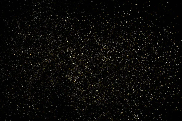 Gold Glitter Textura Isolado Fundo Preto Estrela Dourado Amber Particles —  Vetores de Stock