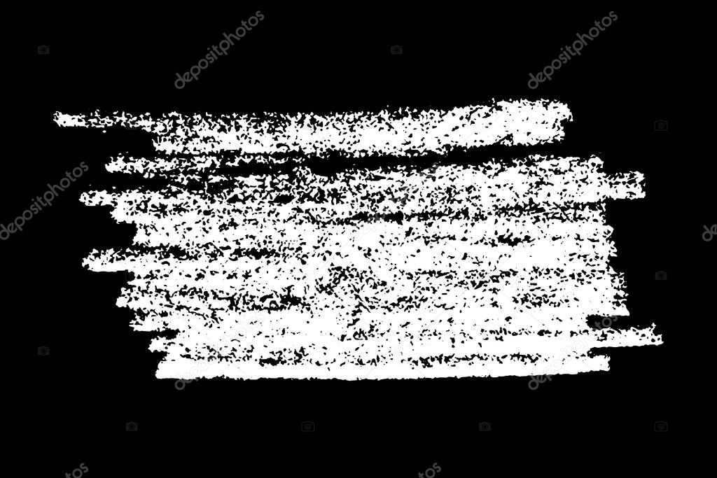 Scribble hand drawn in chalk on black background. Monochrome stain element. Digitally generated image. Vector illustration, Eps 10.
