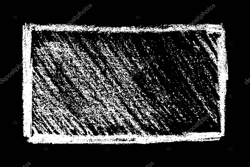 Scribble hand drawn in chalk on black background. Monochrome stain element. Digitally generated image. Vector illustration, Eps 10.