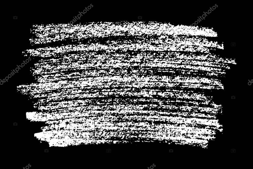 Scribble hand drawn in chalk on black background. Monochrome stain element. Digitally generated image. Vector illustration, Eps 10.