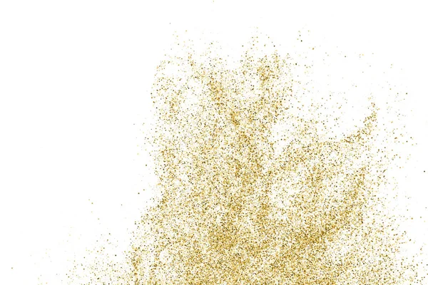 Beyazda izole edilmiş altın rengi parıltı dokusu. Goldish Renk Sequins. Kutlama arkaplanı. Altın Konfeti Patlaması. Vektör İllüstrasyonu, Eps 10.