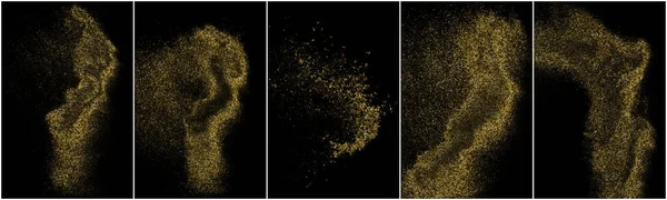 Conjunto Glitter Oro Medio Tono Punteado Telón Fondo Patrón Circular — Archivo Imágenes Vectoriales