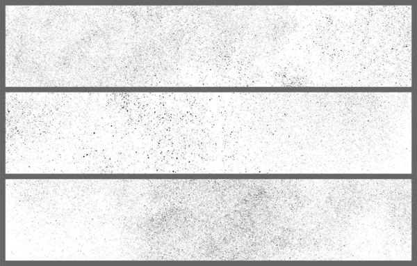 Set Black Grainy Texture Isolated White Panoramic Background Dust Overlay — Stock vektor