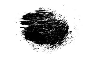 Beyaz arka planda siyah mürekkep ve soyut boya izi var. Boya damlacıkları. Dijital olarak oluşturulmuş görüntü. Vektör tasarım ögeleri, illüstrasyon, EPS 10.