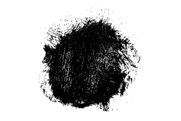 Ink Black Abstract Paint Stroke Isolated White Background Paint Droplets — Stock vektor